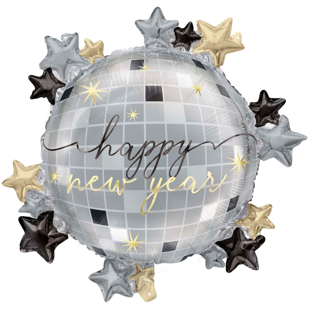 UNIQUE PARTY FAVORS New Year Disco New Year's Supershape Disco Ball Balloon, 22 Inches, 1 Count