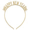 UNIQUE PARTY FAVORS New Year Happy New Year Gold Plastic Headbands, 4 Count 011179125869