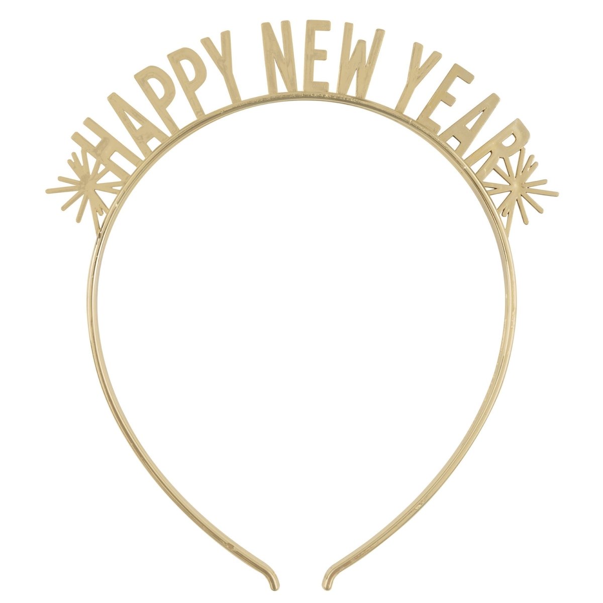 UNIQUE PARTY FAVORS New Year Happy New Year Gold Plastic Headbands, 4 Count 011179125869