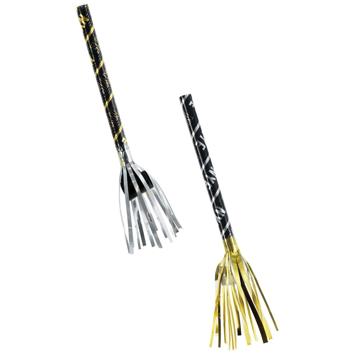 AMSCAN CA New Year Metallic Fringed Blowouts, Silver and Gold, 7 Inches, 8 Count