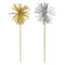 UNIQUE PARTY FAVORS New Year Tinsel Pom Pom Bamboo Drink Stirrers, Gold and Silver, 8 Count 011179125876