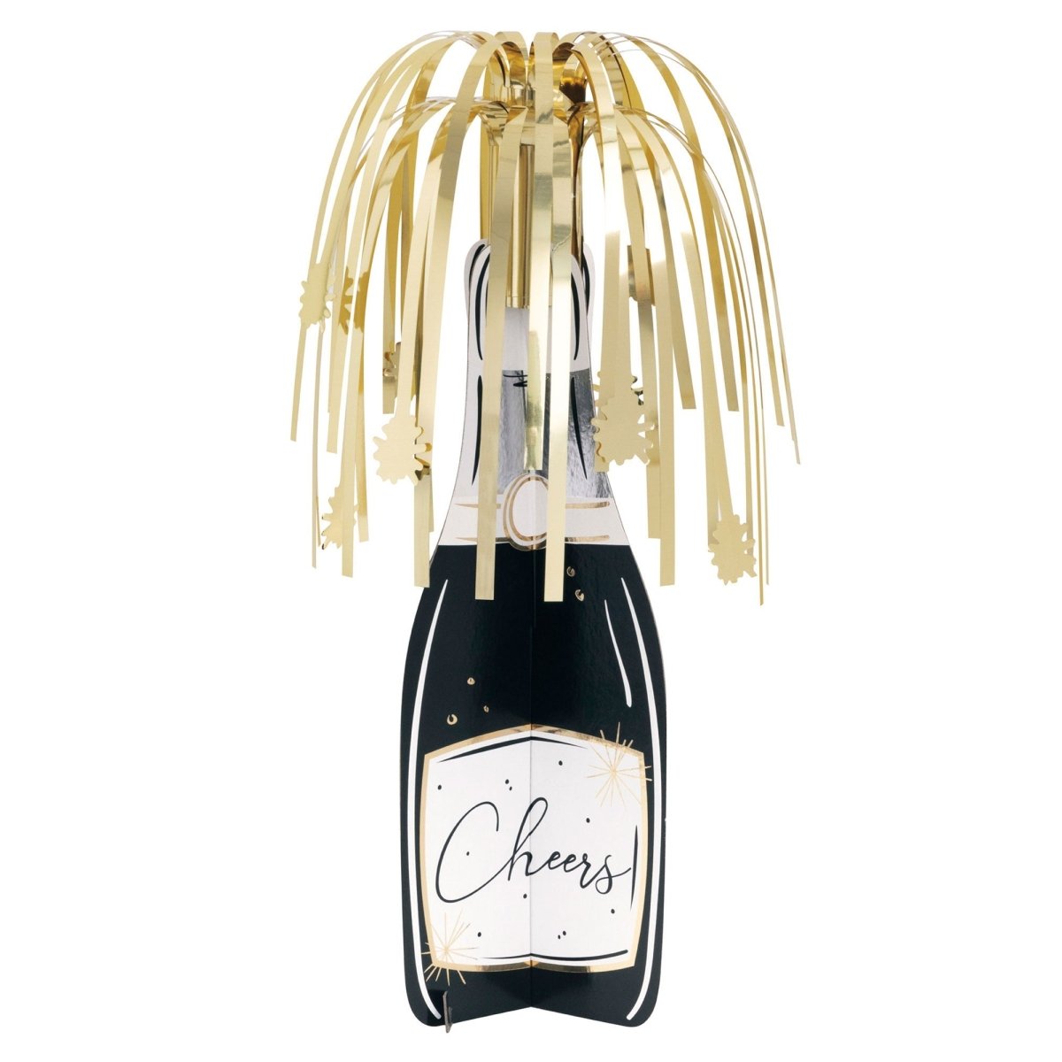 UNIQUE PARTY FAVORS New Year Toasting New Year Champagne Bottle Centerpiece, 1 Count 011179125692