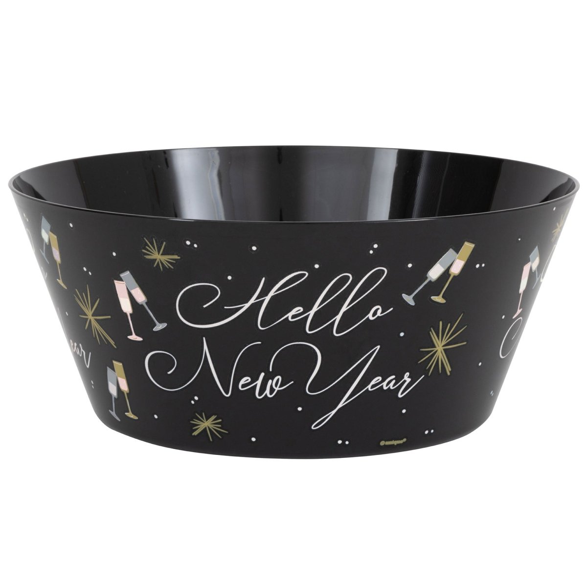 UNIQUE PARTY FAVORS New Year Toasting New Year Plastic Serving Bowl, 1 Count 011179125630