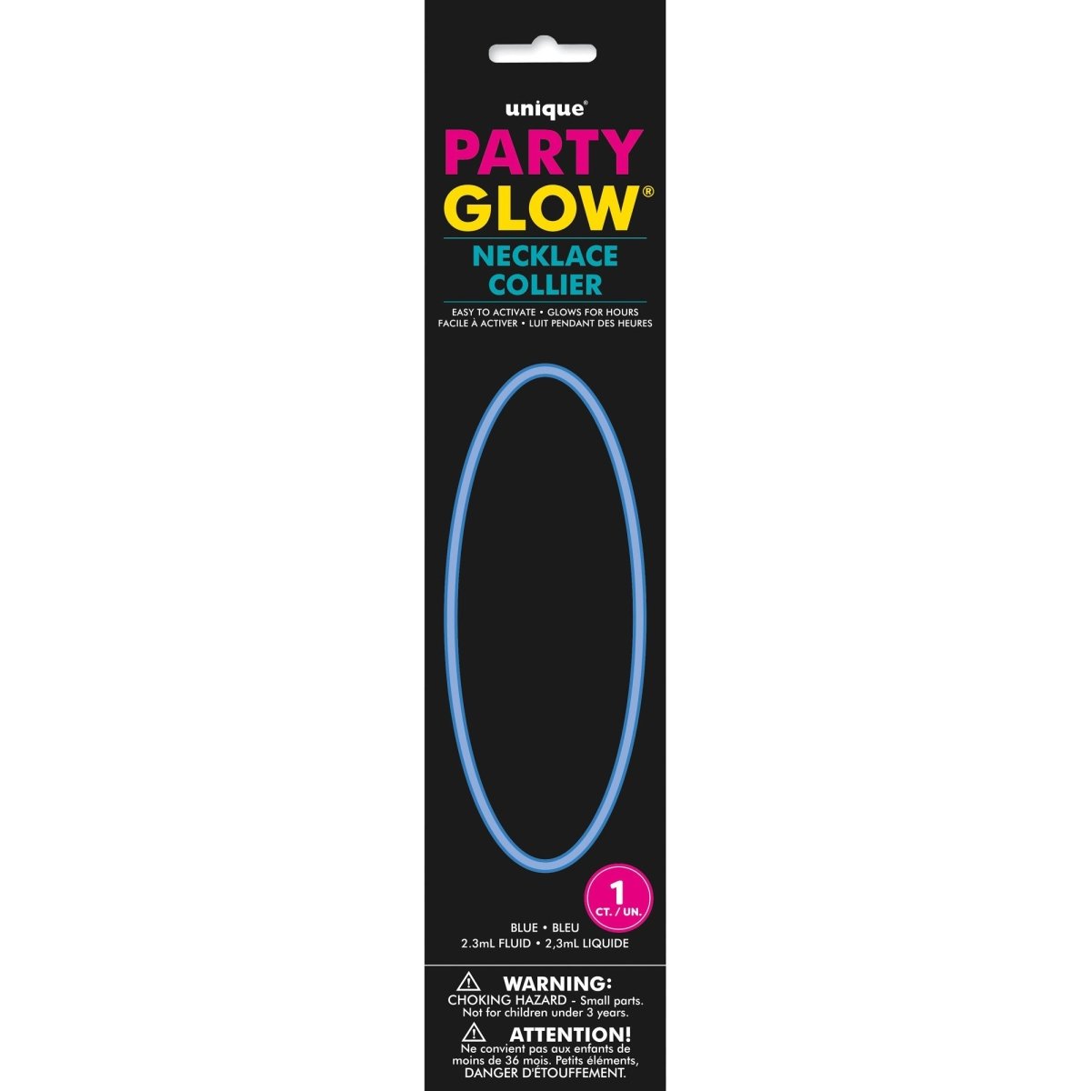 UNIQUE PARTY FAVORS Party Supplies Blue Glow Stick Necklace, 20 Inches, 1 Count 011179055234
