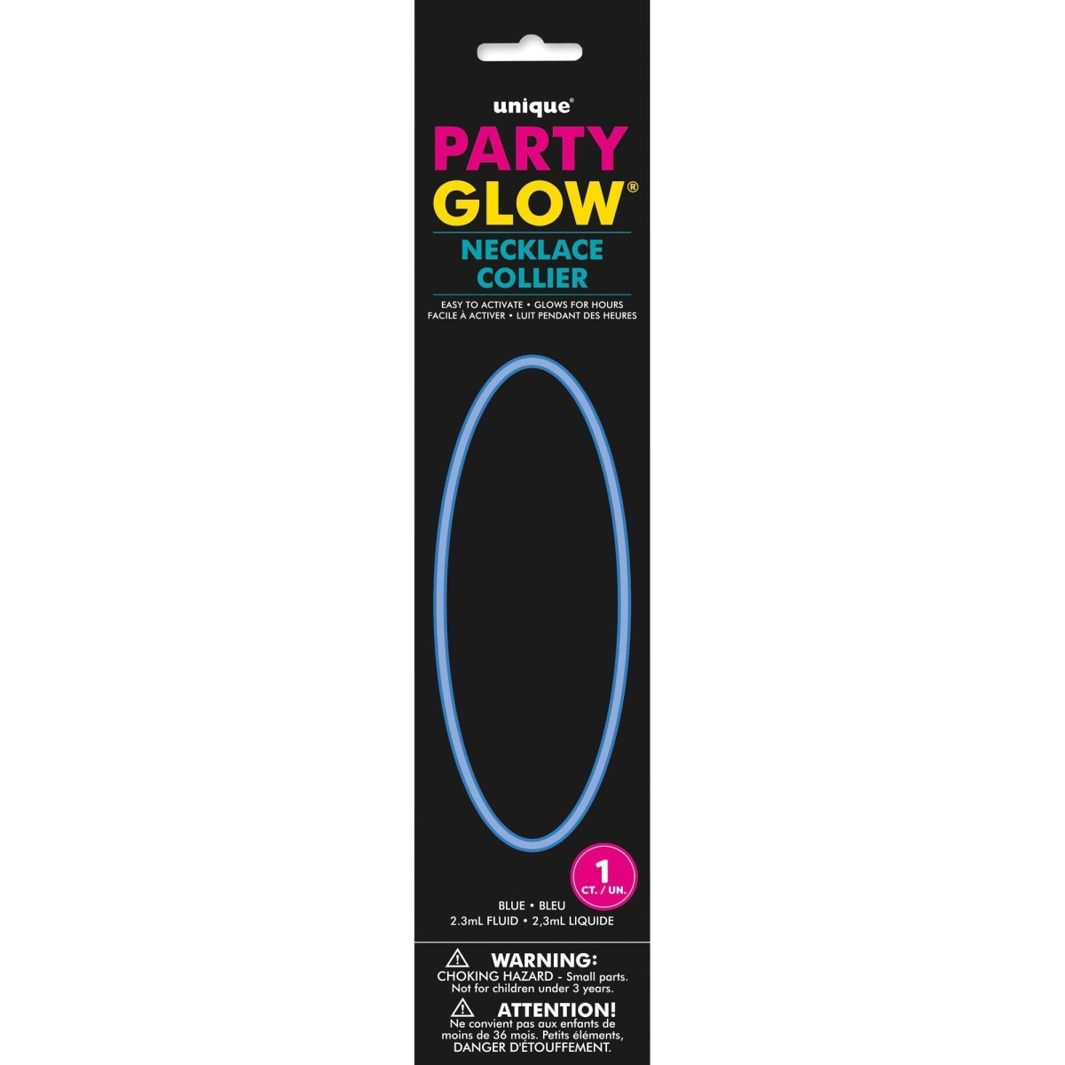 UNIQUE PARTY FAVORS Party Supplies Blue Glow Stick Necklace, 20 Inches, 1 Count 011179055234
