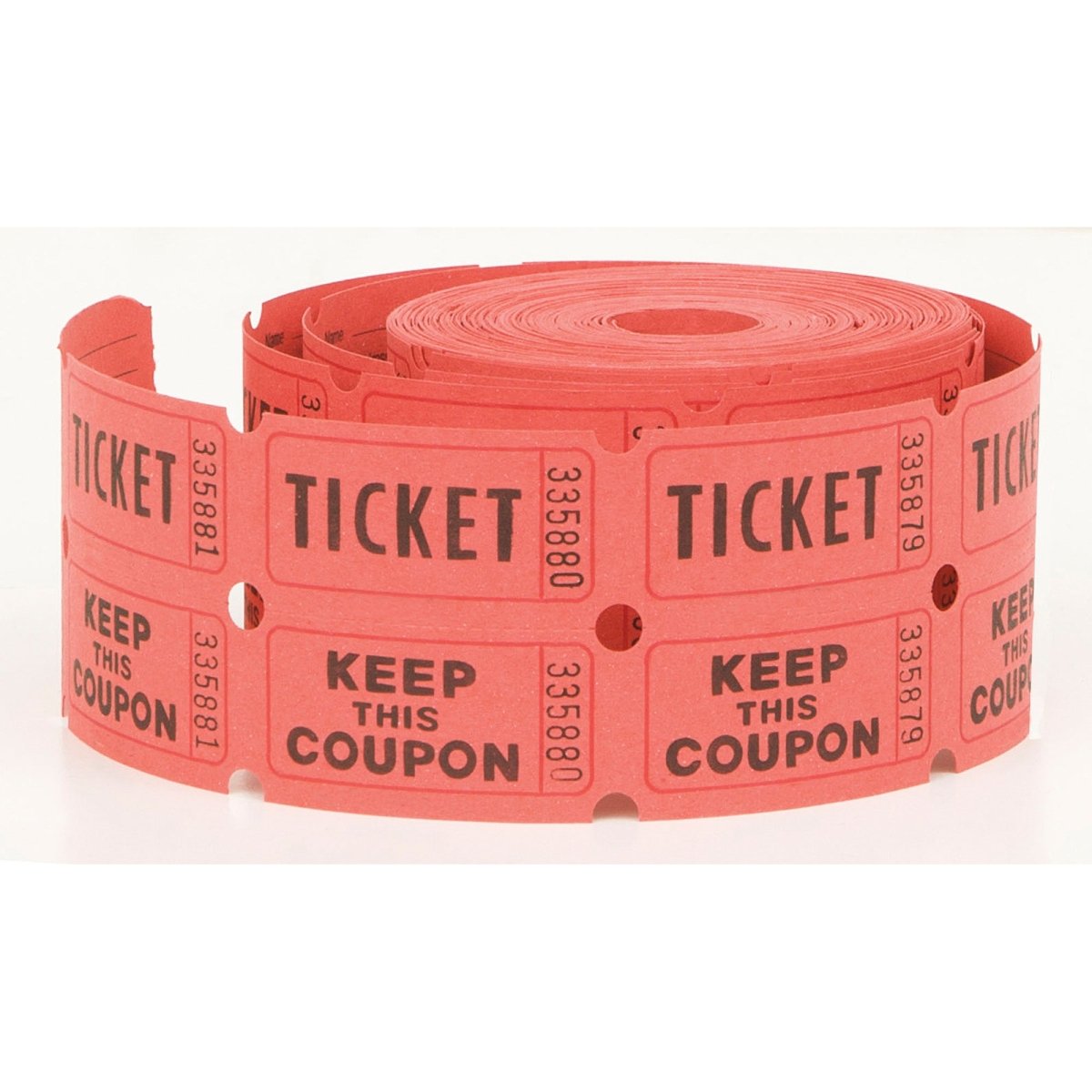 UNIQUE PARTY FAVORS Party Supplies Double Ticket Roll, Red, 500 Count 011179906871