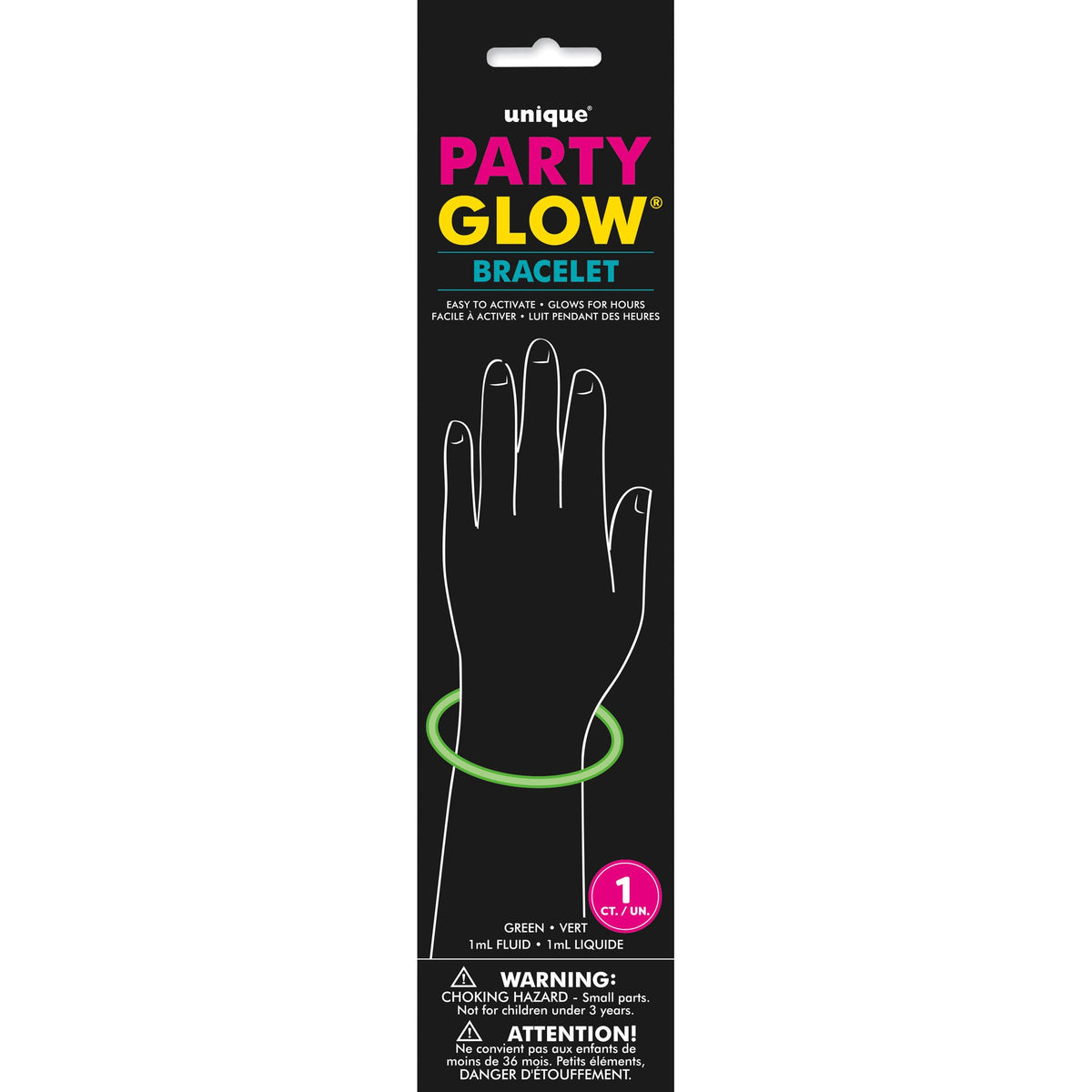UNIQUE PARTY FAVORS Party Supplies Green Glow Stick Bracelet, 8 Inches, 1 Count 011179055012