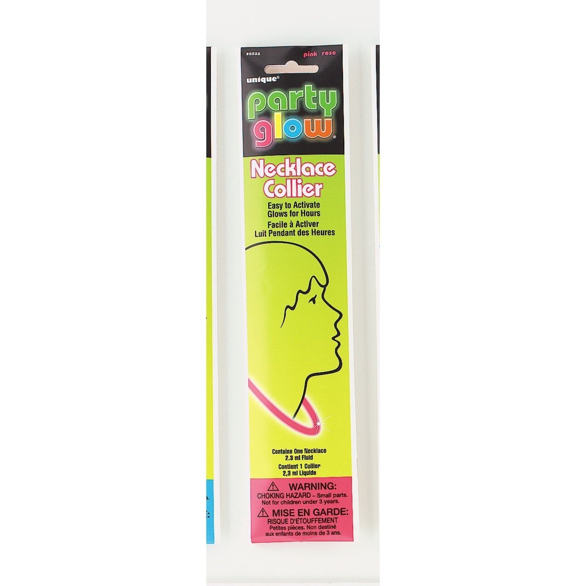 UNIQUE PARTY FAVORS Party Supplies Pink Glow Stick Necklace, 20 Inches, 1 Count 01117955227