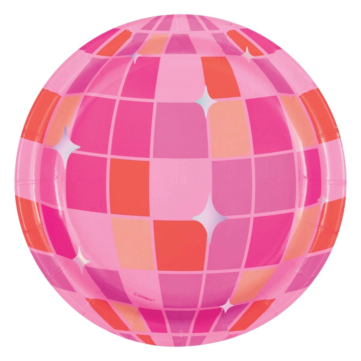 UNIQUE PARTY FAVORS Summer Summer Disco Small Round Dessert Paper Plates, 7 Inches, 8 Count 011179138043