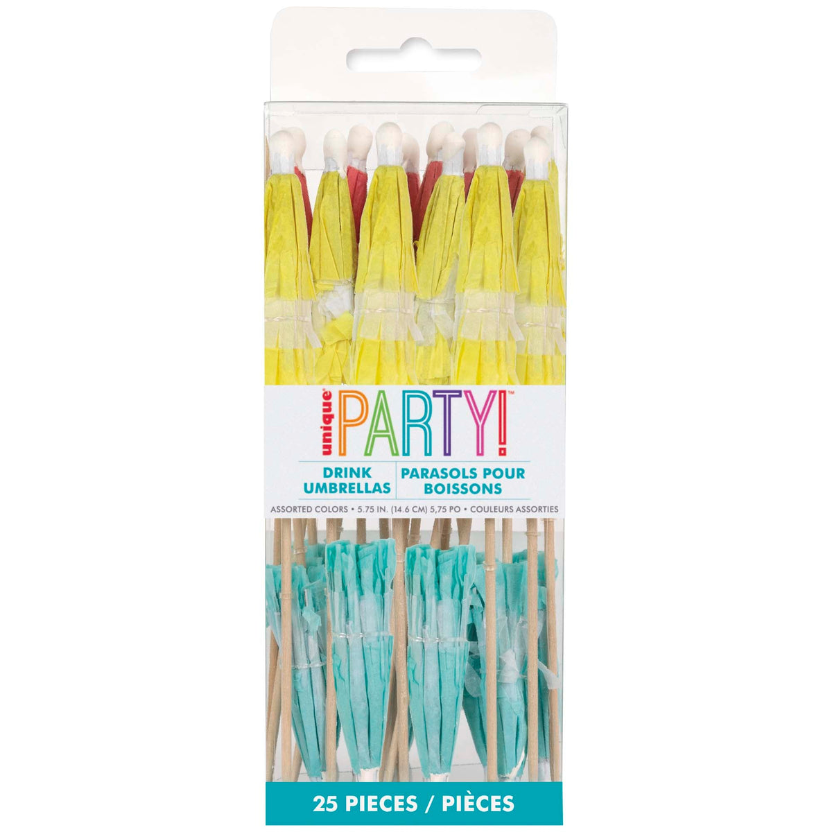 UNIQUE PARTY FAVORS Summer Summer Fun Drink Umbrella Picks, 5.75 Inches, 25 Count 011179133581