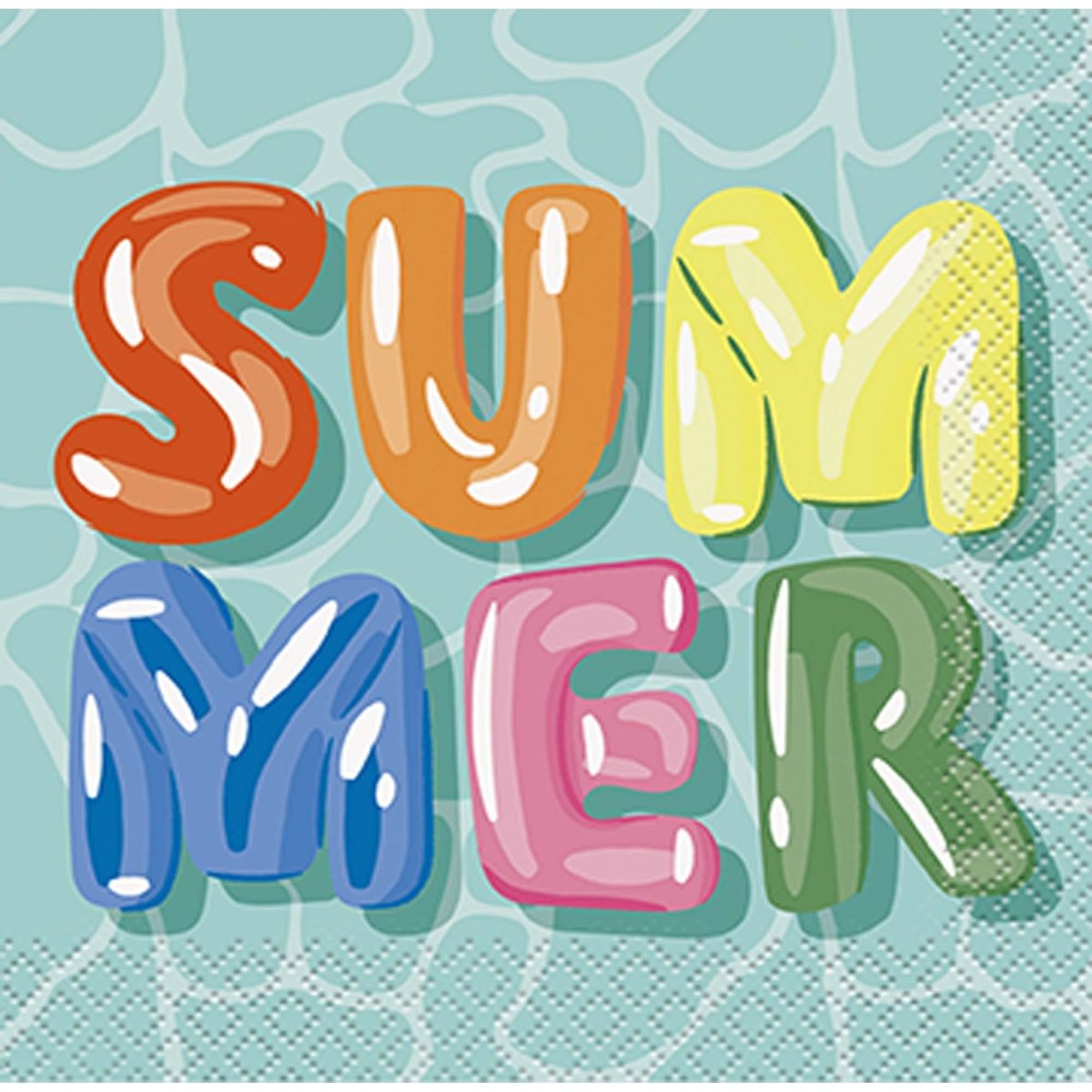 UNIQUE PARTY FAVORS Summer Summer Fun Small Beverage Napkins, 16 Count 011179134113