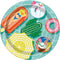 UNIQUE PARTY FAVORS Summer Summer Fun Small Round Dessert Paper Plates, 7 Inches, 8 Count 011179133543