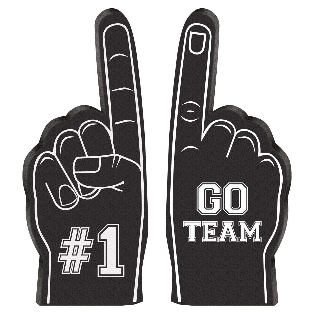 UNIQUE PARTY FAVORS Superbowl NFL Super Bowl Party Mini Black Foam Fingers,12 Count