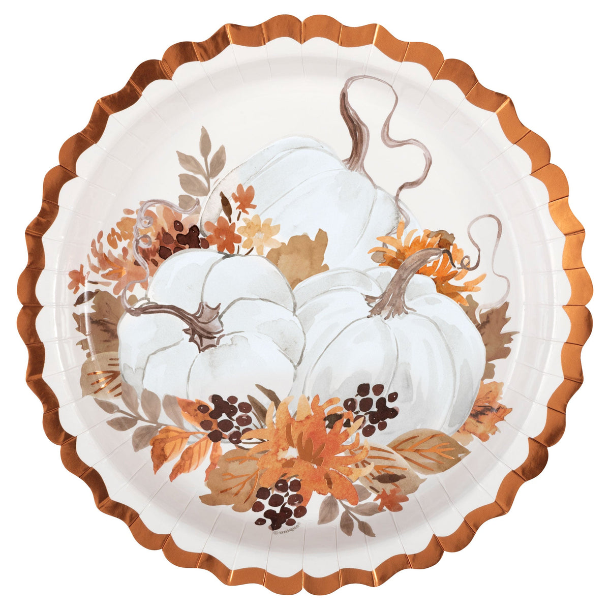 UNIQUE PARTY FAVORS Thanksgiving Thankful Harvest Large Lunch Paper Plates, 9 Inches, 8 Count 011179576210