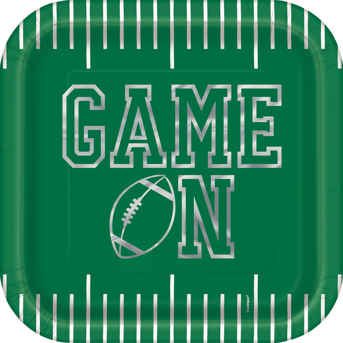 UNIQUE PARTY FAVORS Theme Party Football Large Square Lunch Paper Plates, 9 Inches, 8 Count 011179132119