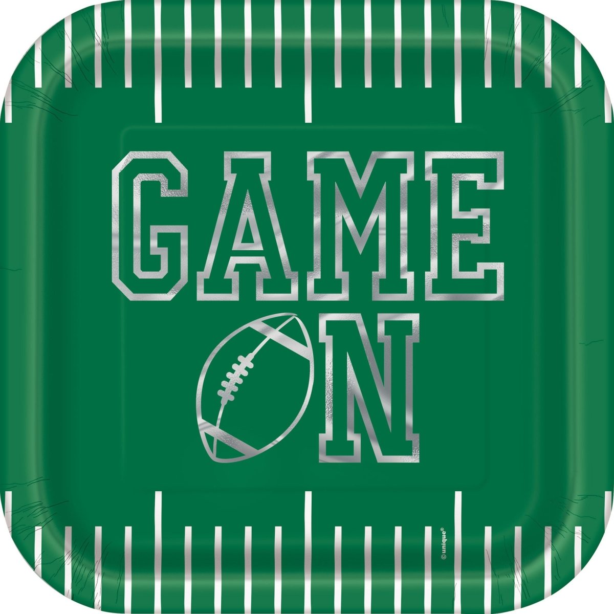 UNIQUE PARTY FAVORS Theme Party Football Large Square Lunch Paper Plates, 9 Inches, 8 Count 011179132119