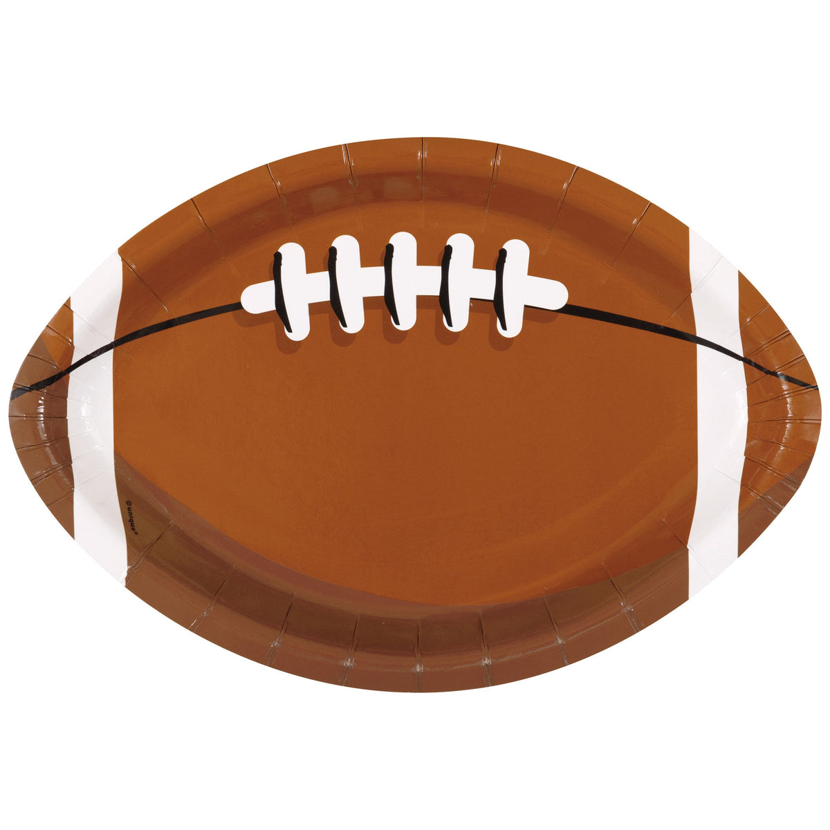 UNIQUE PARTY FAVORS Theme Party Football Shaped Large Lunch Paper Plates, 9 Inches, 8 Count 011179132195