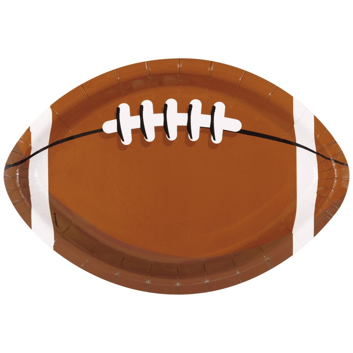 UNIQUE PARTY FAVORS Theme Party Football Shaped Large Lunch Paper Plates, 9 Inches, 8 Count 011179132195