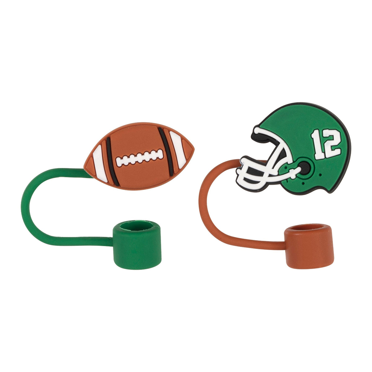 UNIQUE PARTY FAVORS Theme Party Football Silicone Straw Covers, 8 Count 011179132812