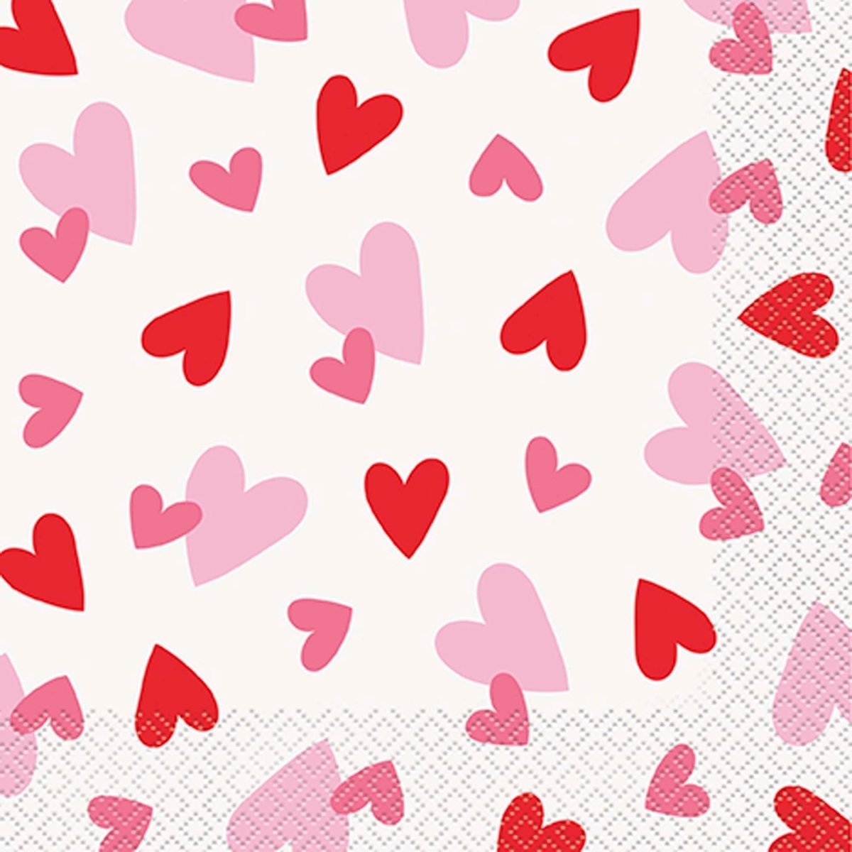 UNIQUE PARTY FAVORS Valentine's Day Fluttering Hearts Large Lunch Napkins, 16 Count 011179300037