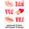 UNIQUE PARTY FAVORS Valentine's Day Lovely Galentine Tattoos, 24 Count
