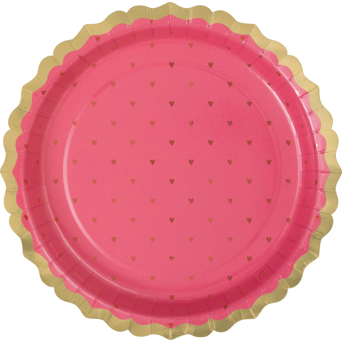 UNIQUE PARTY FAVORS Valentine's Day R & P Valentine's Day Large Pink Lunch Paper Plates, 9 Inches, 8 Count 011179987856