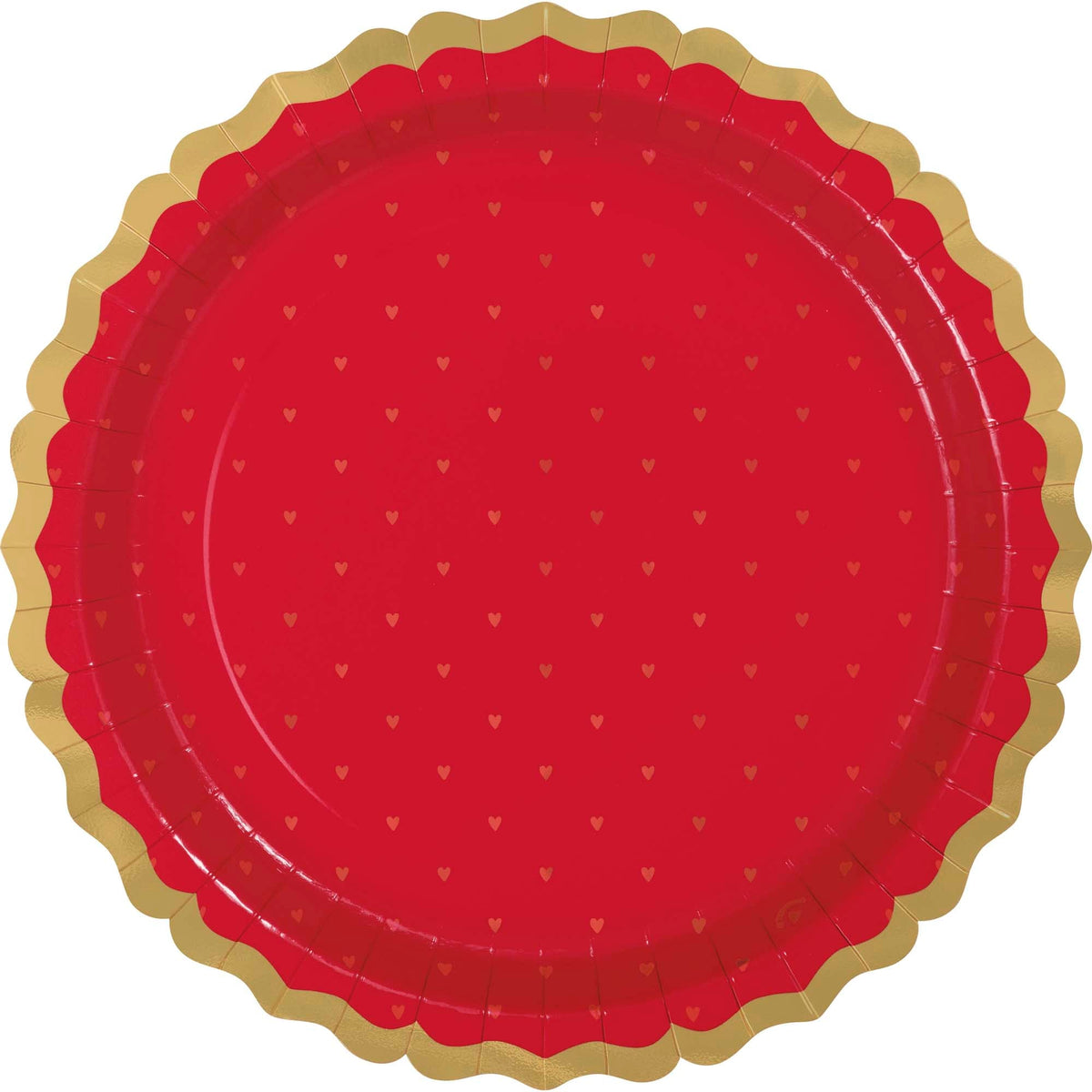 UNIQUE PARTY FAVORS Valentine's Day R & P Valentine's Day Large Red Lunch Paper Plates, 11 Inches, 8 Count 011179987870