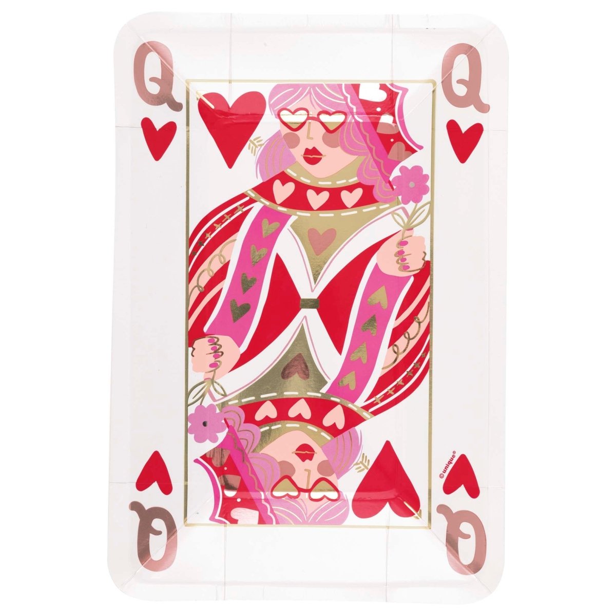 UNIQUE PARTY FAVORS Valentine's Day R & P Valentine's Day Queen of Heart Shaped Appetizer Paper Plates, 8 Count 011179987887