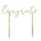 UNIQUE PARTY FAVORS Wedding Pink Blooms Bridal Gold Plastic Congrats Cake Topper, 1 Count 011179287710