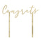 UNIQUE PARTY FAVORS Wedding Pink Blooms Bridal Gold Plastic Congrats Cake Topper, 1 Count 011179287710
