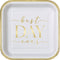 UNIQUE PARTY FAVORS Wedding Pink Blooms Bridal Small Square Dessert Paper Plates, 7 Inches, 8 Count 011179279647
