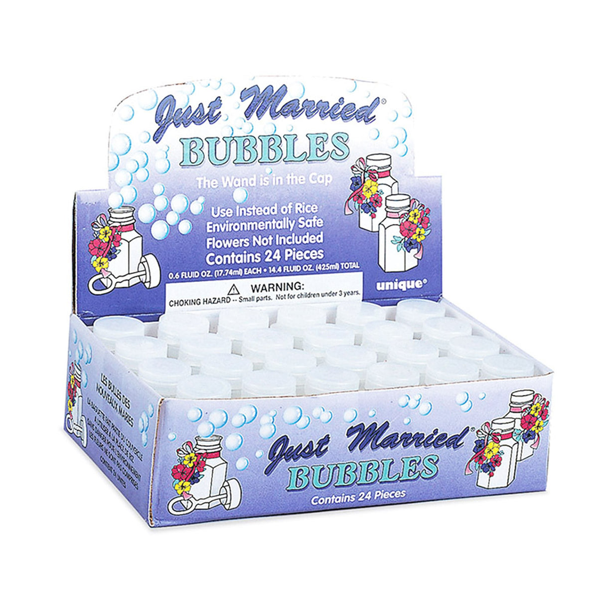 UNIQUE PARTY FAVORS Wedding Wedding Ceremony Bubbles, 0.6 oz, 24 Count 011179952311