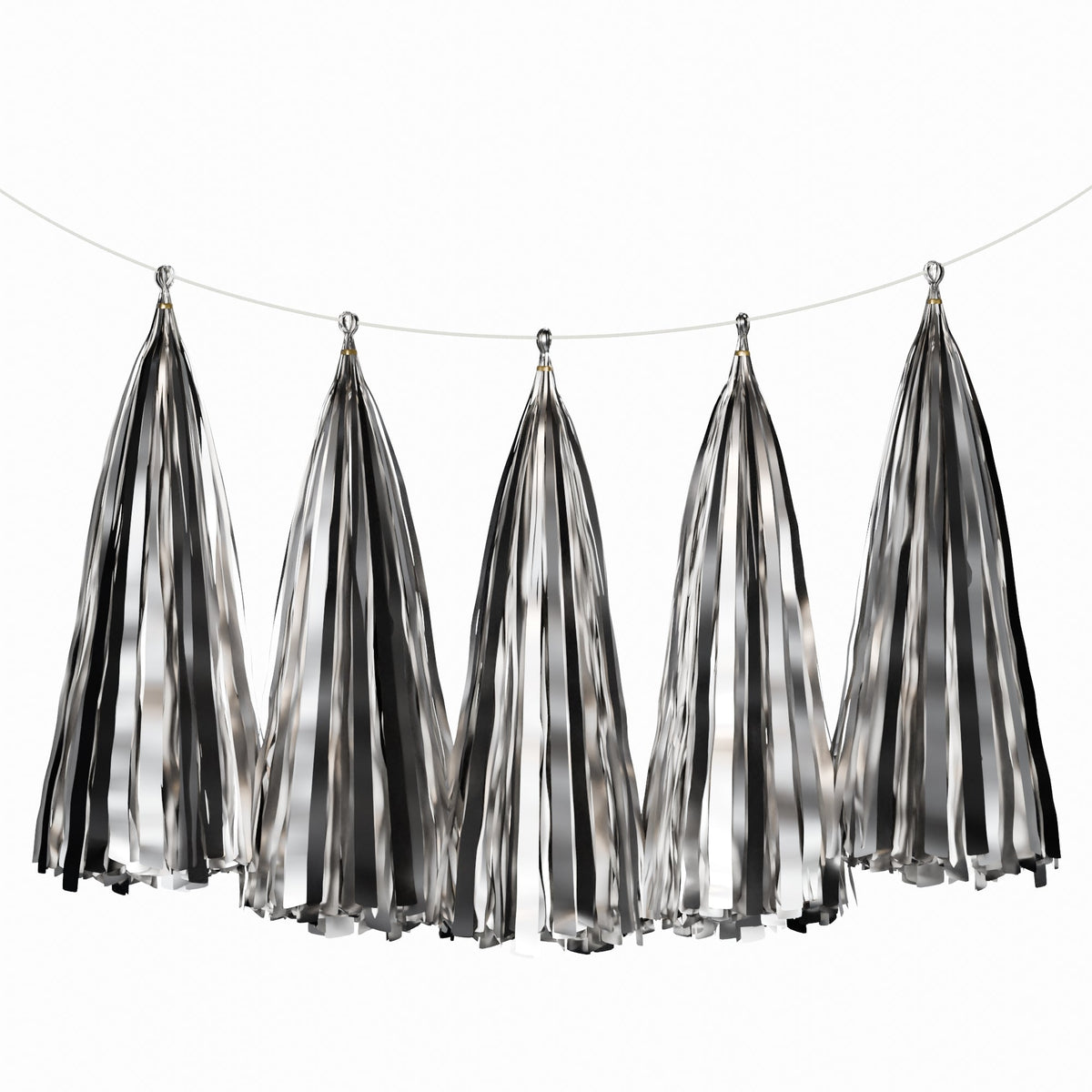 Weifang Mayshine Imp&exp co Decorations Metallic Silver Tassel Garland, 5 Count 810064197352