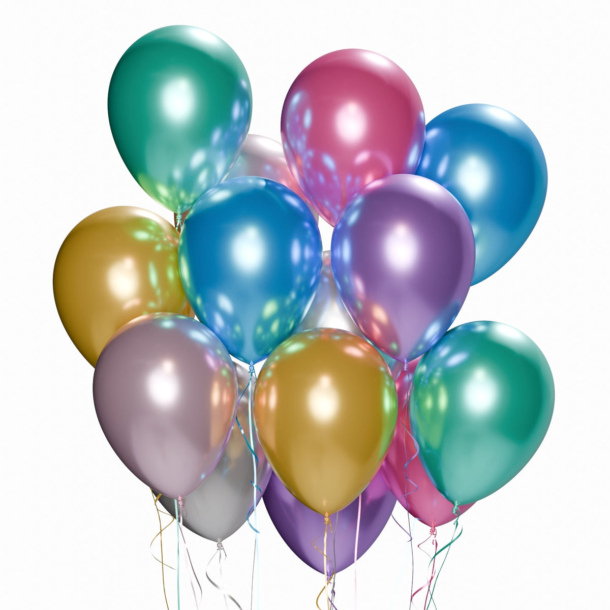 WIDE OCEAN INTERNATIONAL TRADE BEIJING CO., LTD Balloons Assorted Color Latex Balloon 12 Inches, Chrome Collection, 15 Count 810064198724