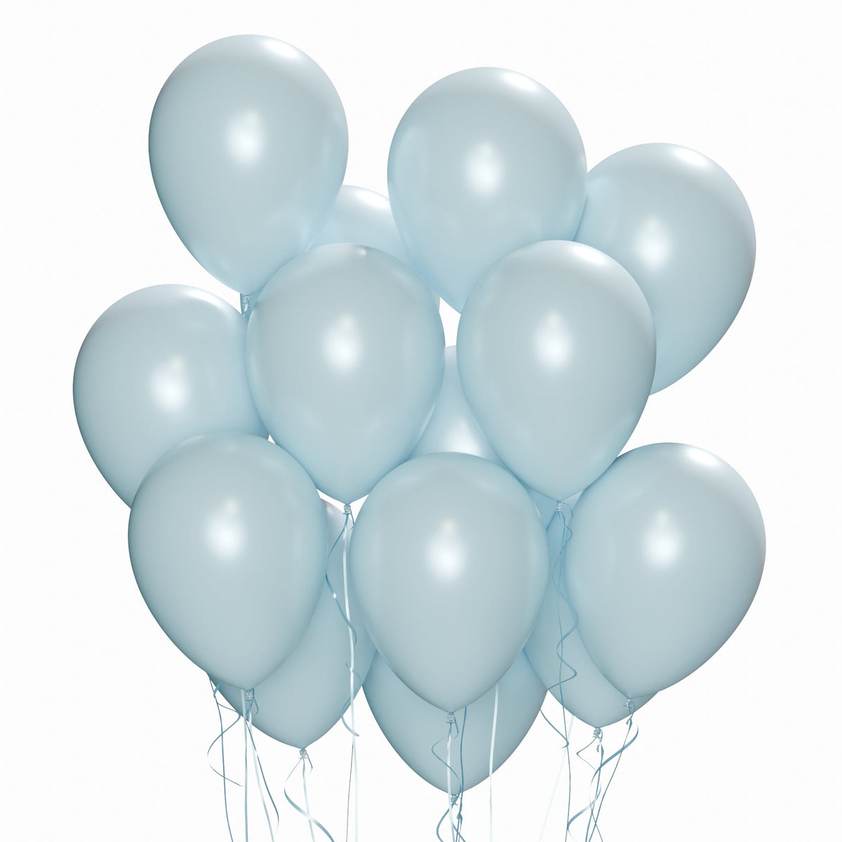 WIDE OCEAN INTERNATIONAL TRADE BEIJING CO., LTD Balloons Baby Blue Latex Balloon 12 Inches, Pearl Collection, 15 Count 810064197925