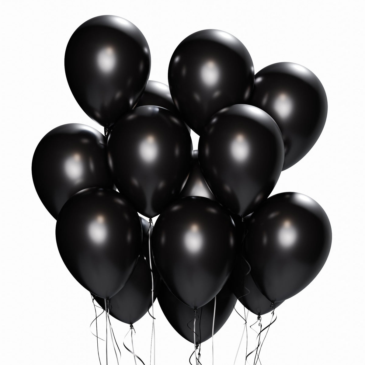 WIDE OCEAN INTERNATIONAL TRADE BEIJING CO., LTD Balloons Black Latex Balloon 12 Inches, Pearl Collection, 15 Count 810064198021