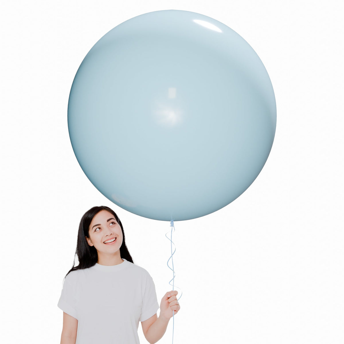WIDE OCEAN INTERNATIONAL TRADE BEIJING CO., LTD Balloons Blue Latex Balloon 36 Inches, Macaroon Collection, 2 Count 810064198861