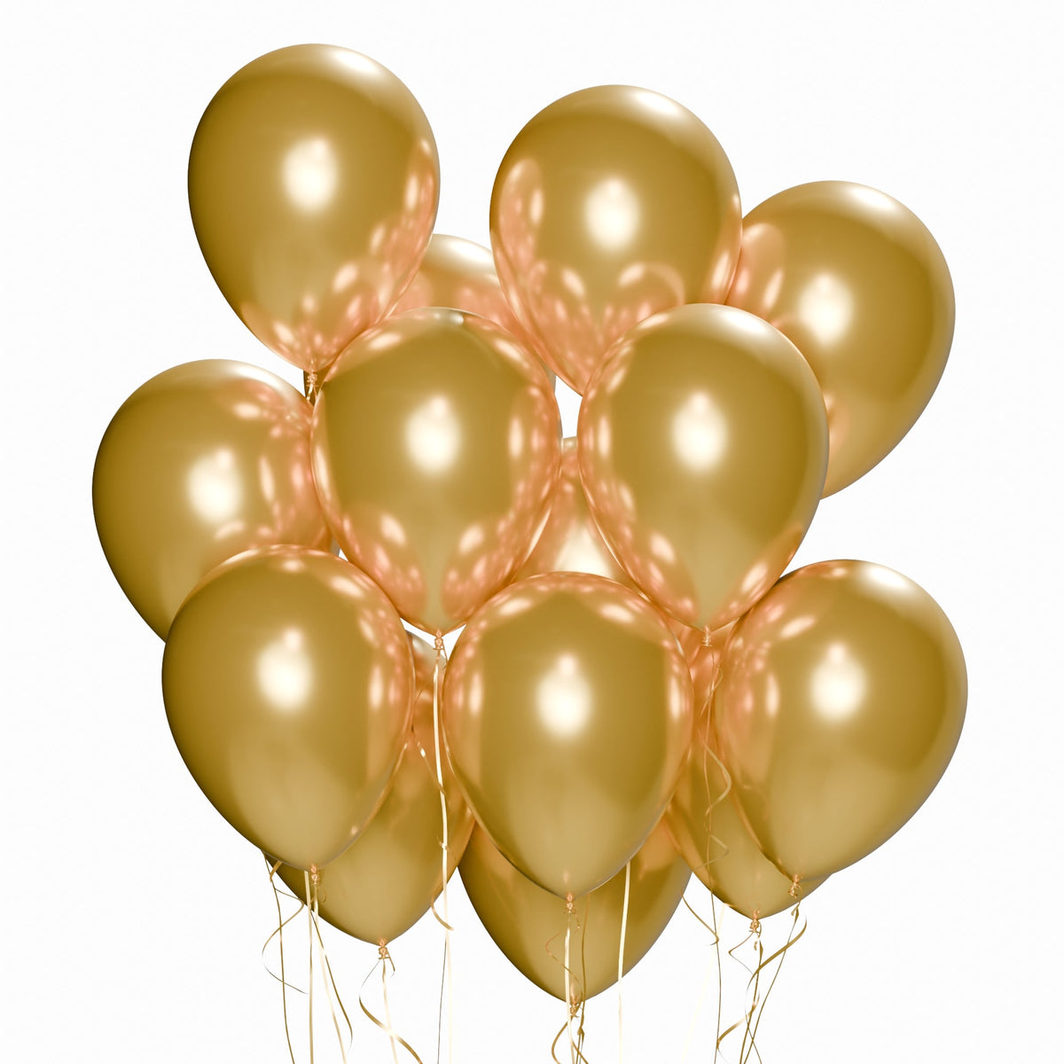 WIDE OCEAN INTERNATIONAL TRADE BEIJING CO., LTD Balloons Gold Latex Balloon 12 Inches, Chrome Collection, 15 Count 810064198410