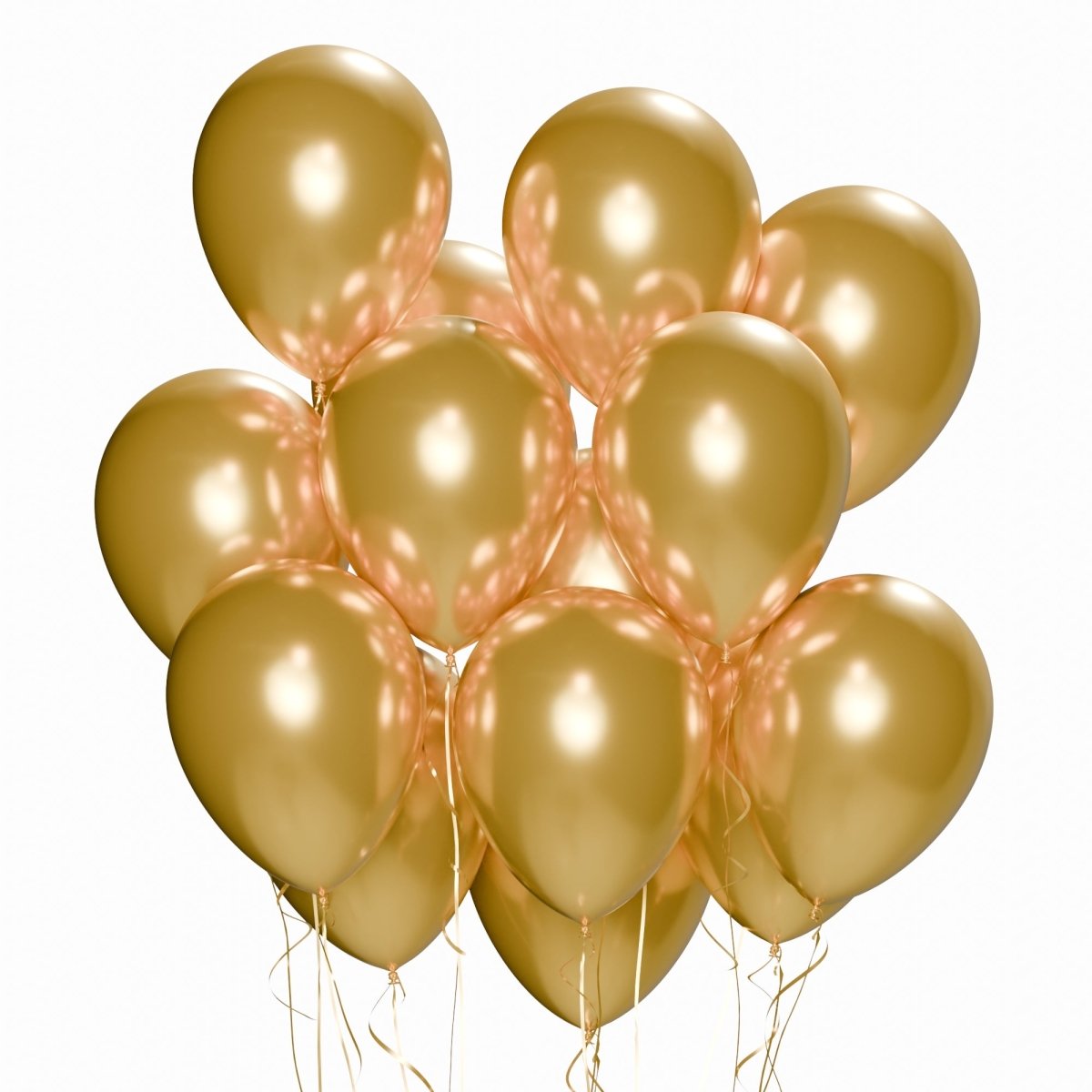 WIDE OCEAN INTERNATIONAL TRADE BEIJING CO., LTD Balloons Gold Latex Balloon 12 Inches, Chrome Collection, 72 Count 810064198427