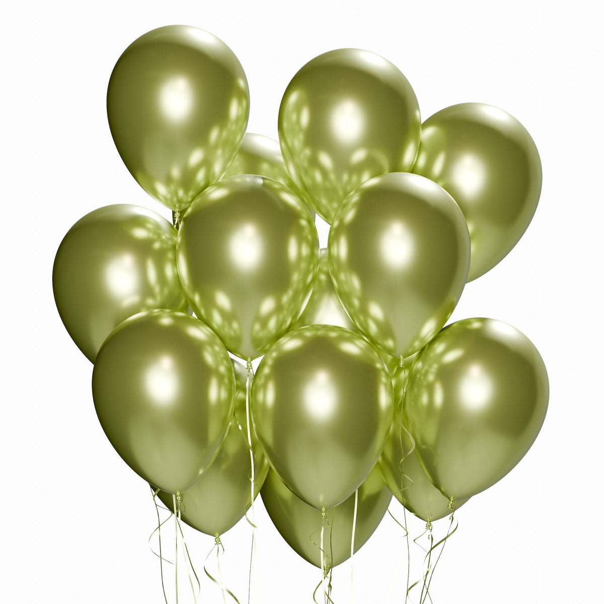 WIDE OCEAN INTERNATIONAL TRADE BEIJING CO., LTD Balloons Light Green Latex Balloon 12 Inches, Chrome Collection, 15 Count 810064198618