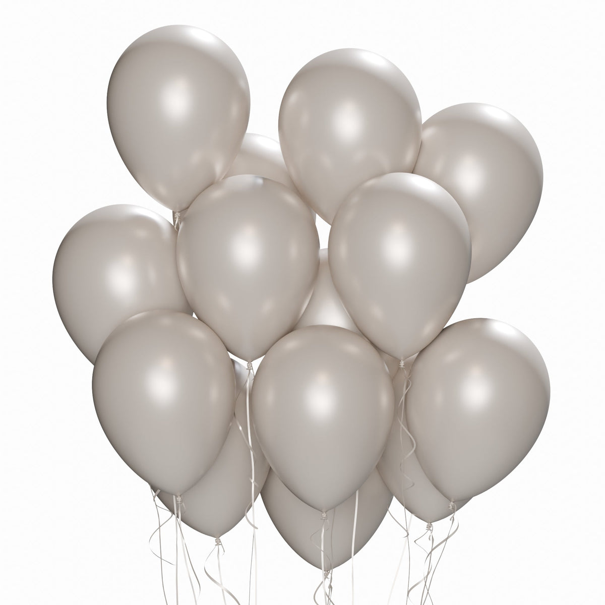 WIDE OCEAN INTERNATIONAL TRADE BEIJING CO., LTD Balloons Silver Latex Balloon 12 Inches, Pearl Collection, 15 Count 810064198281