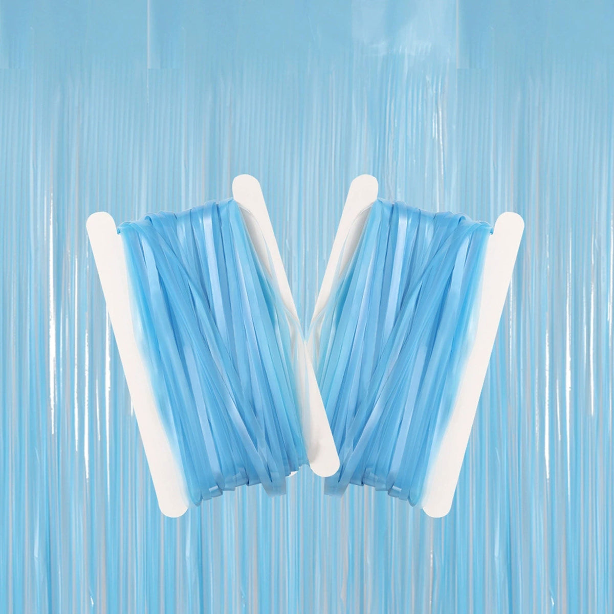 WIDE OCEAN INTERNATIONAL TRADE BEIJING CO., LTD Decorations Neon Blue Fringe Curtain, 1 Count 840482504258