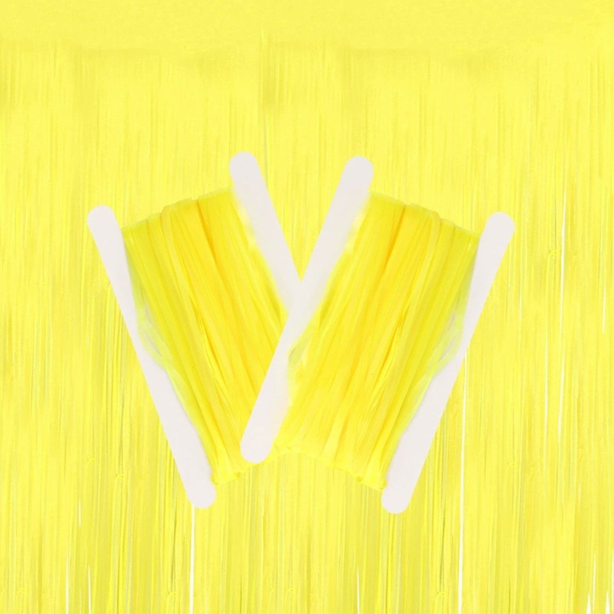 WIDE OCEAN INTERNATIONAL TRADE BEIJING CO., LTD Decorations Neon Yellow Fringe Curtain, 1 Count 840482504265