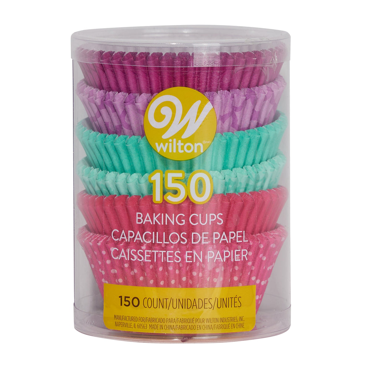 WILTON INDUSTRIES Cake Supplies Cupcakes Baking Cups, Pink & Turquoise, 150 Count 070896321824