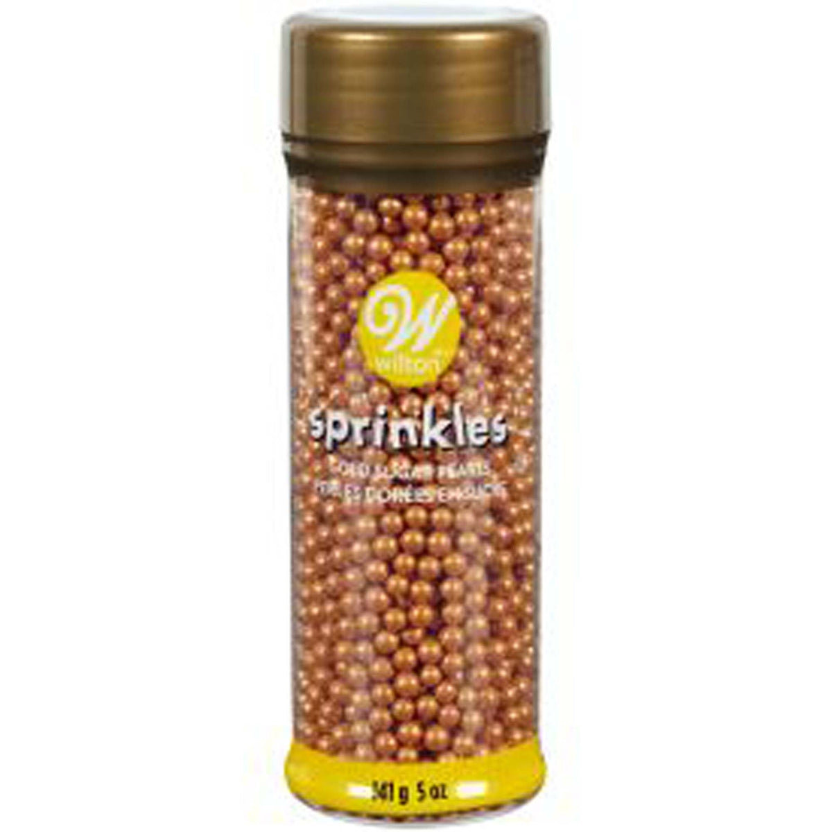 WILTON INDUSTRIES Cake Supplies Gold Sugar Pearl Sprinkles, 5 Oz, 1 Count 020591825349