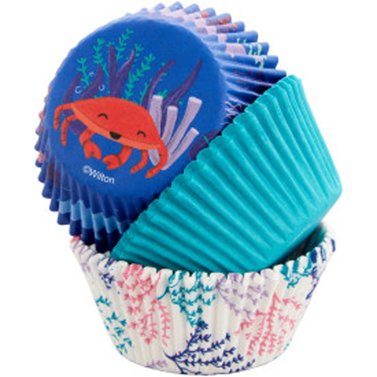 WILTON INDUSTRIES Cake Supplies Sea Life Cupcake Cups, 75 Count