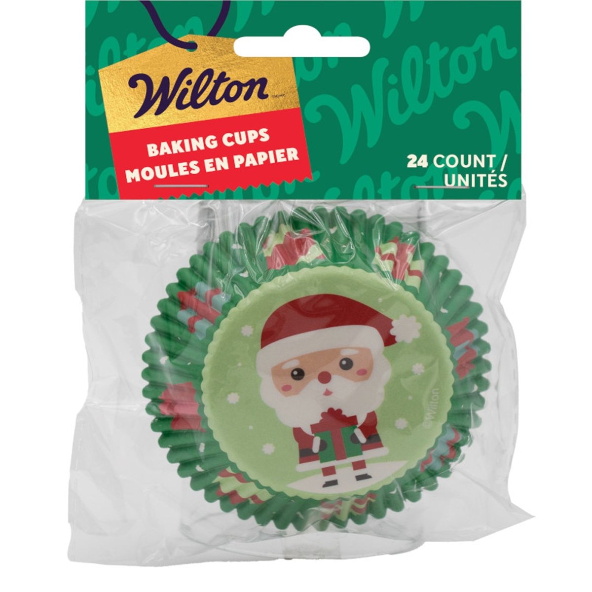 WILTON INDUSTRIES Christmas Christmas Santa Claus Cupcake Paper Baking Cups, 24 Count 070896181848