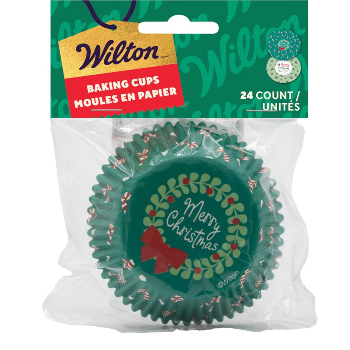 WILTON INDUSTRIES Christmas Merry Christmas Cupcake Paper Baking Cups, 24 Count 070896181916