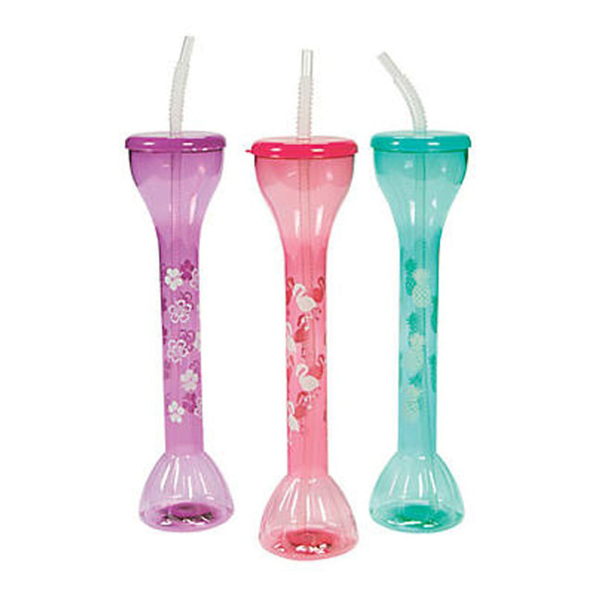 WRB SALES & MARKETING INC Summer Long Luau Yard Glasses, Assortment, 1 Count 1902073767833