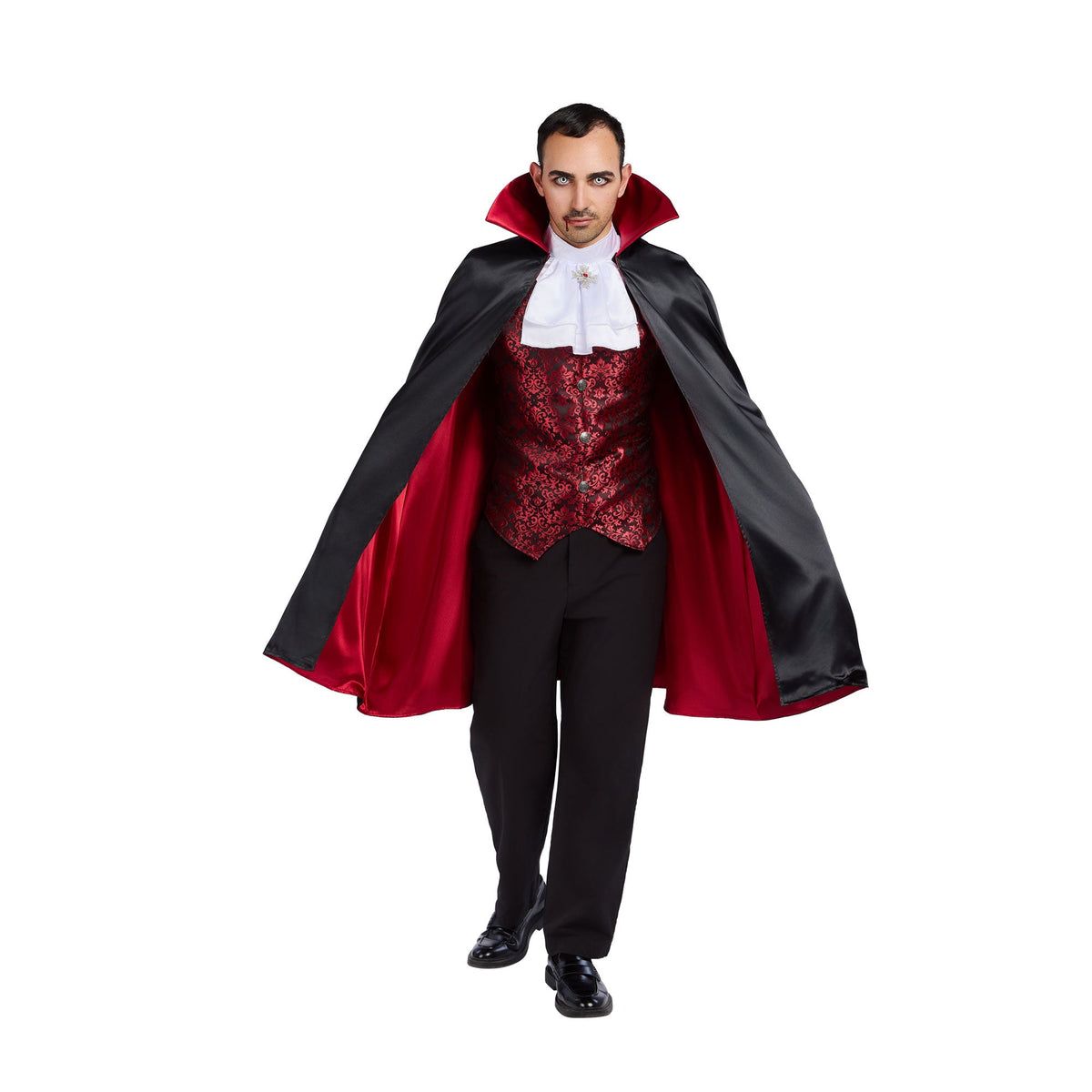 WUYI SHENGENMEI ARTS&CRAFTS CO., LTD Costumes Classic Vampire Plus Size Costume for Adults, Vest, Tie and Cape 840482503534